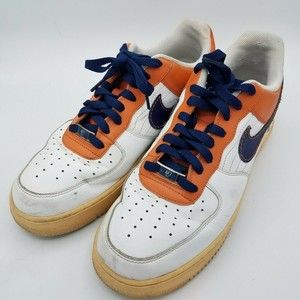 Nike Air Force 1s Men 9.5 Low White Orange Blue AF1 82 317295-841